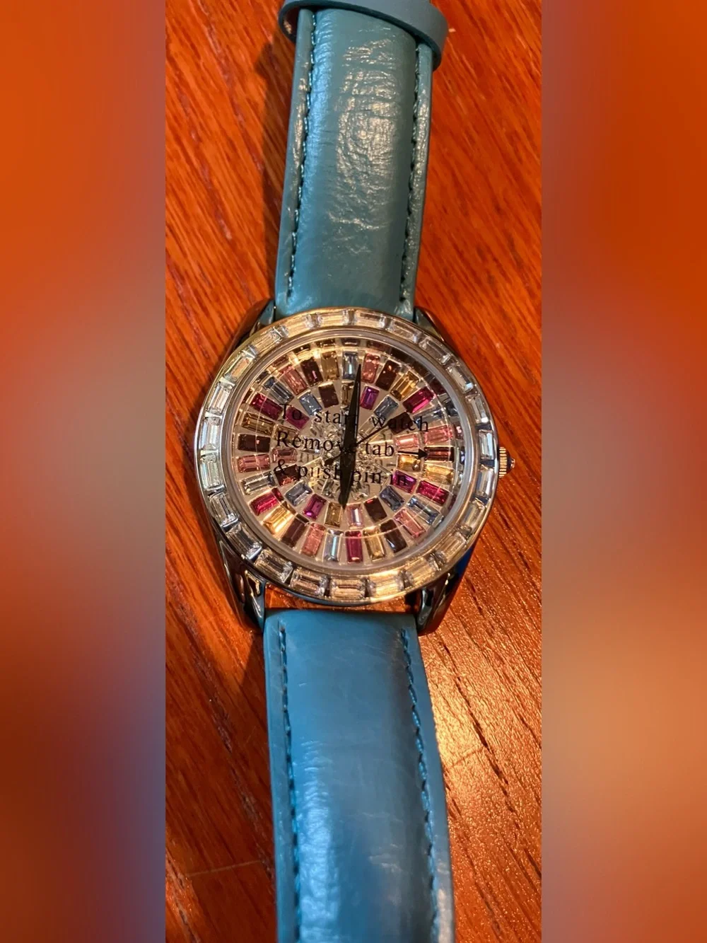 NEW in Box Real Collectibles by Adrienne Rare Crystal Mosaic Watch w/Blue Band